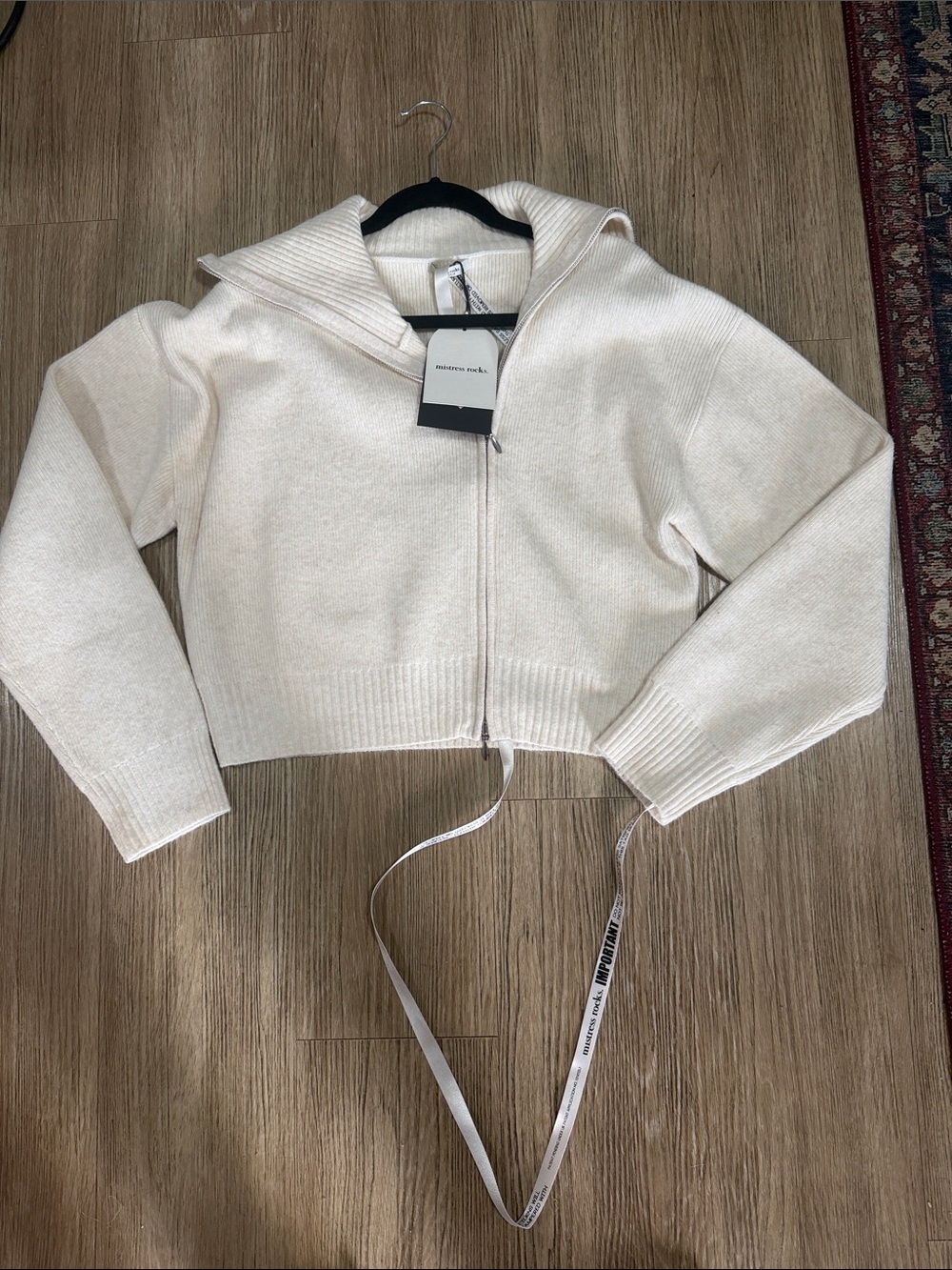 Mistress rocks Zip-Front Cream Sweater L